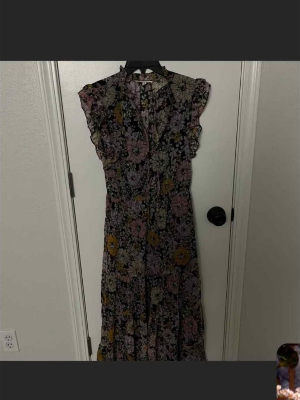 BB Dakota by Steve Madden Black Floral Maxi Dress with Pink & Yellow Blooms
